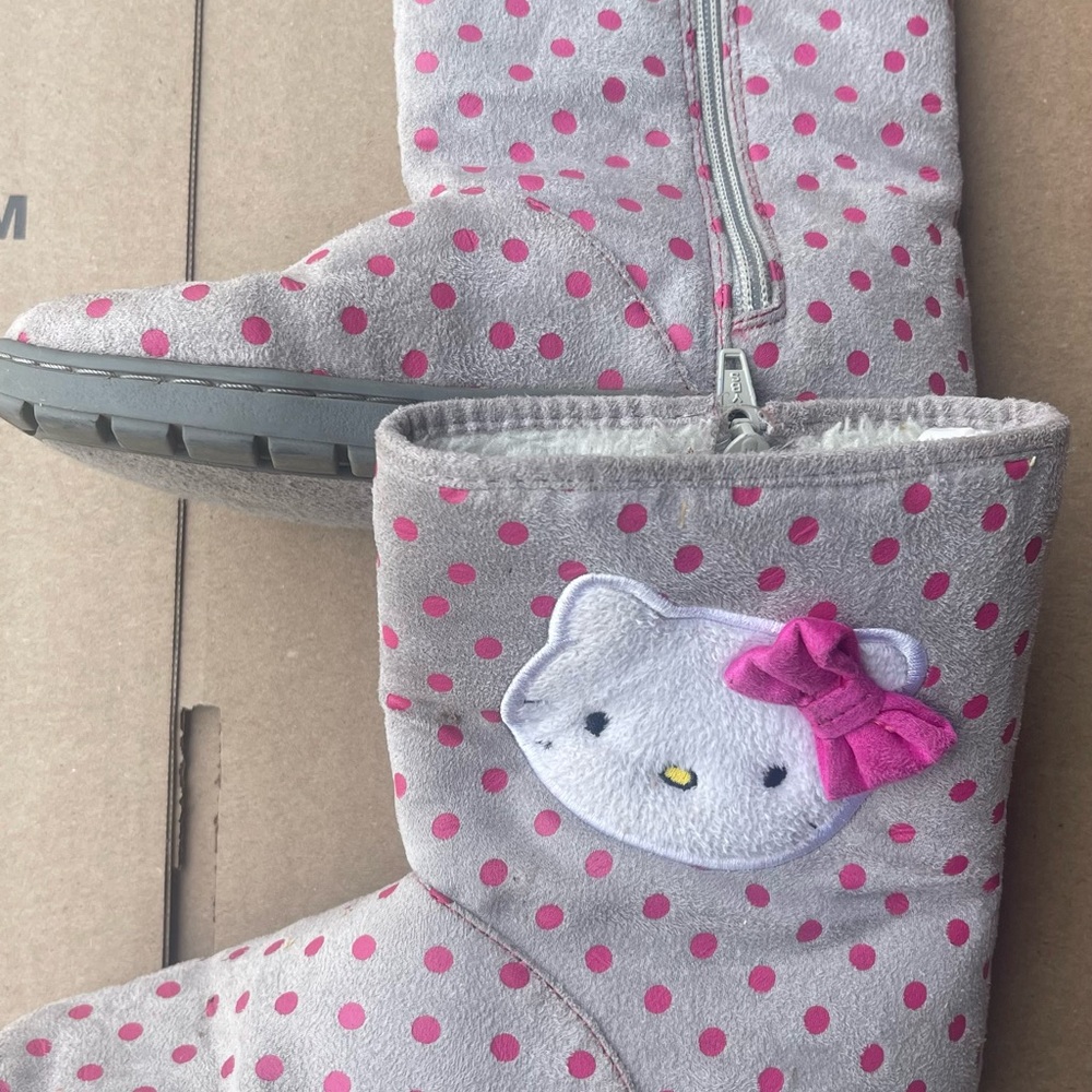 Hello Kitty Gray and Pink Kids Boots
